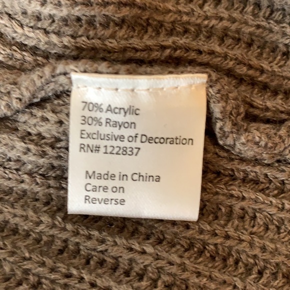 MARKET & SPRUCE Sweater Brown Gray Patch Elbow Raglan Sleeve Scoop Neck Medium - Picture 8 of 9